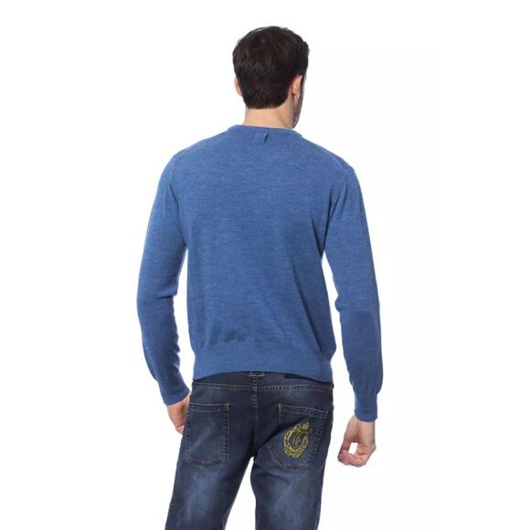 Billionaire Italian Couture Blue Merino Wool Men's Sweater - Picture 3 of 3